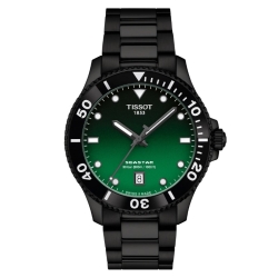 Reloj  Tissot Seastar 1000 Quartz negro y esfera verde T1204103309100.