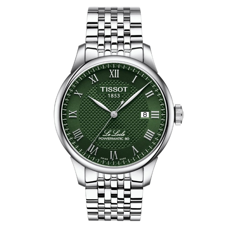 Reloj Tissot Le Locle Powermatic 80 acero esfera verde, T0064071109300.