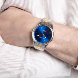 Reloj Viceroy Grand de hombre acero bicolor y esfera azul, 401385-37.