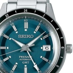Reloj Presage Style 60´s automático con GMT y esfera azul, SSK009J1.