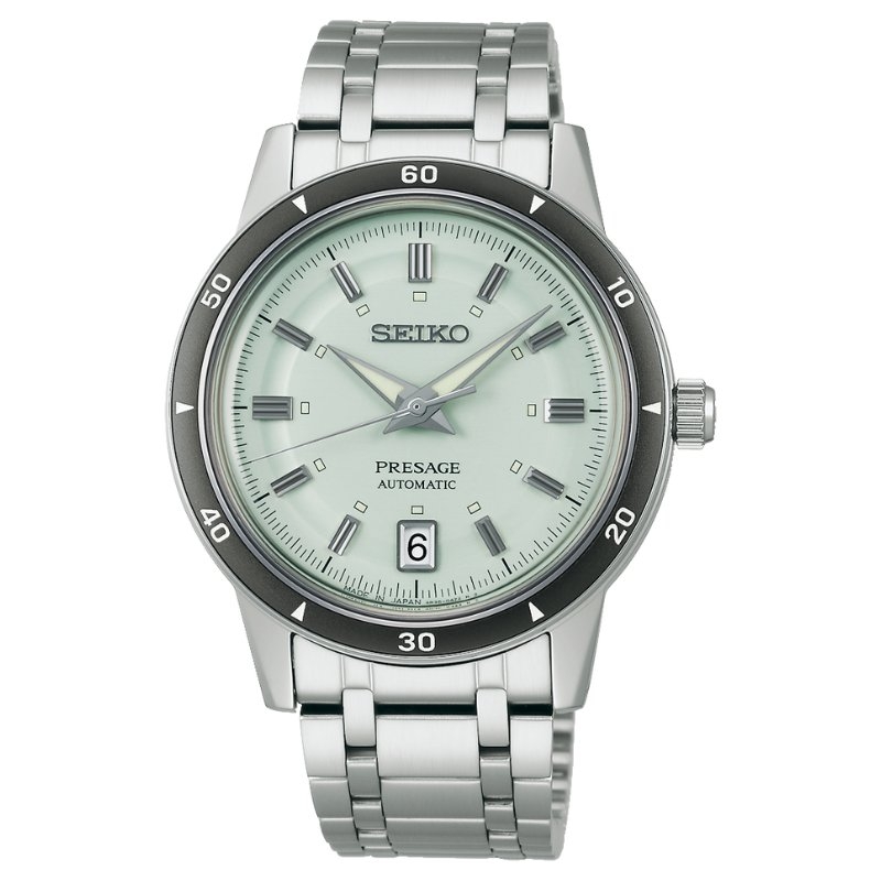 Reloj Seiko Presage Style 60's acero con esfera verde claro, SRPL71J1.