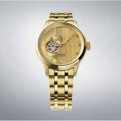 Reloj Seiko Presage Japanese Garden dorado con open heart, SSA468J1.