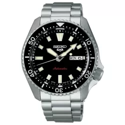 Reloj Seiko 5 Sports SKX Series en acero y esfera negra, SRPL85K1.