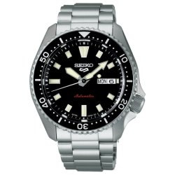 Reloj Seiko 5 Sports SKX Series en acero y esfera negra, SRPL85K1.