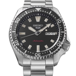 Reloj Seiko 5 Sports SKX Series en acero y esfera negra, SRPL85K1.