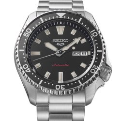 Reloj Seiko 5 Sports SKX Series en acero y esfera negra, SRPL85K1.