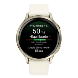 Reloj inteligente Garmin Venu® 4 - 41 mm bisel dorado y correa blanca, 010-03013-00.