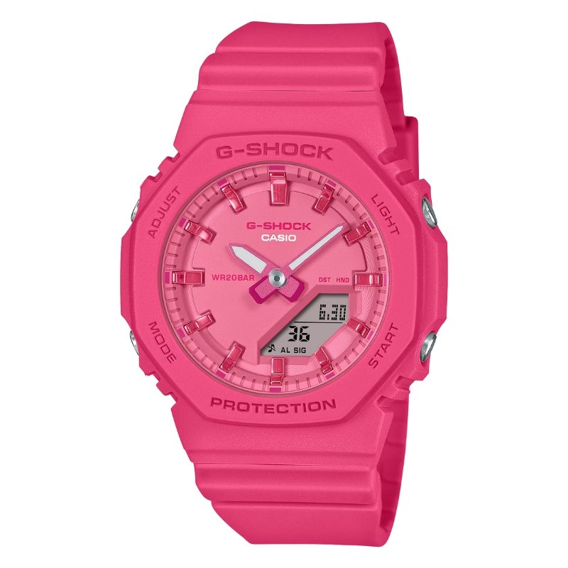 Reloj G-Shock de mujer en resina biológica rosa chicle, GMA-P2100PP-4AER. Reloj G-Shock de mujer en resina biológica rosa chicle, GMA-P2100PP-4AER.