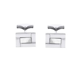 Gemelos rectangulares en plata de Durán Exquse con nácar, 00074093.