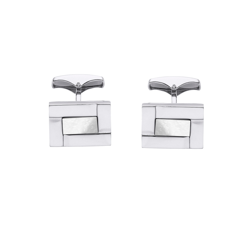 Gemelos rectangulares en plata de Durán Exquse con nácar, 00074093.