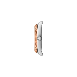 Reloj Tissot Ballade bicolor rosé y esfera azul, 34mm, T1562102204100.