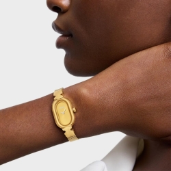 Reloj Tous Oval Icon en acero dorado y malla milanesa, 3000145200.