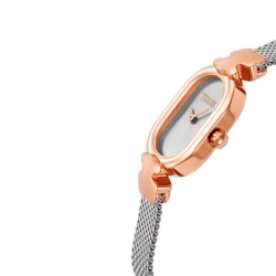 Reloj Tous Oval Icon acero bicolor rosé y malla milanesa, 3000145400.