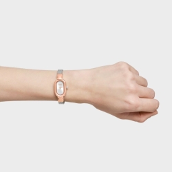 Reloj Tous Oval Icon acero bicolor rosé y malla milanesa, 3000145400.
