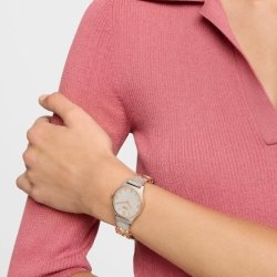 Reloj Tous Epic Icon Mesh bicolor rosé y esfera nácar, 3000143900.