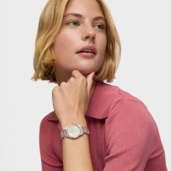 Reloj Tous Epic Icon Mesh bicolor rosé y esfera nácar, 3000143900.