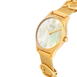 Reloj Tous Epic Icon Mesh dorado con esfera nácar, 3000135900.