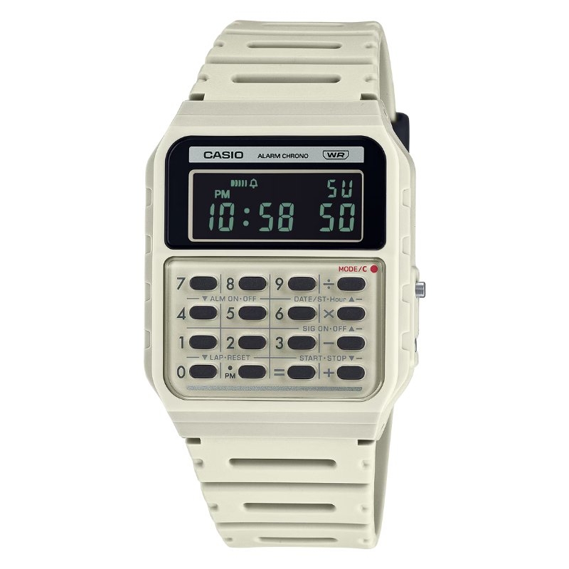 Reloj calculadora Casio edición Casio Mini en beige, CA-53WB-8BEF.