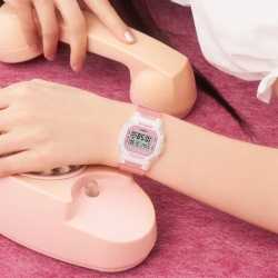 Reloj Casio Baby-G digital en rosa con brillantina, BGD-565GC-4ER.