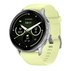 Reloj Garmin Venu® 4 45 mm, plateado y correa amarilla 010-03014-02.