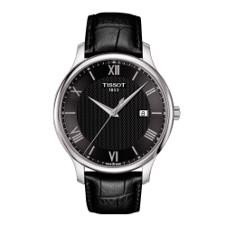 Reloj Tissot "Tradition" de hombre en negro, 3 agujas con correa piel T0636101605800