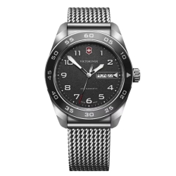 Reloj Victorinox Swiss Army esfera negra y correa malla, V242043.