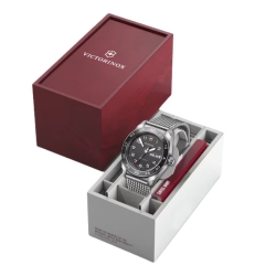 Reloj Victorinox Swiss Army esfera negra y correa malla, V242043.