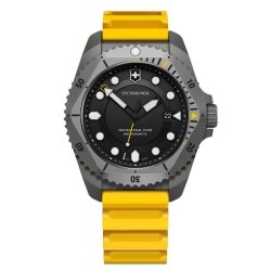 Reloj Victorinox Dive Pro cuarzo, en negro con correa amarilla, V241992