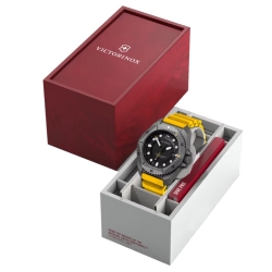 Reloj Victorinox Dive Pro cuarzo, en negro con correa amarilla, V241992