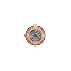 Reloj Tissot Bellisima automático con caja rosé y correa piel, T1262073601300.