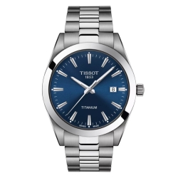 Reloj Tissot Gentleman Titanium esfera azul y 40 mm, T1274104404100.