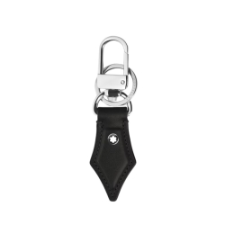 Llavero Montblanc Meisterstück Nib de piel negra y acero, 220436.