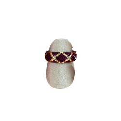 Anillo de plata dorada y esmalte granate de Labroiro, 1114/G.
