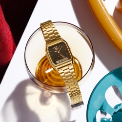 Reloj Casio Edgy unisex, dorado y esfera marrón, AQ-230GA-5AMQYES.