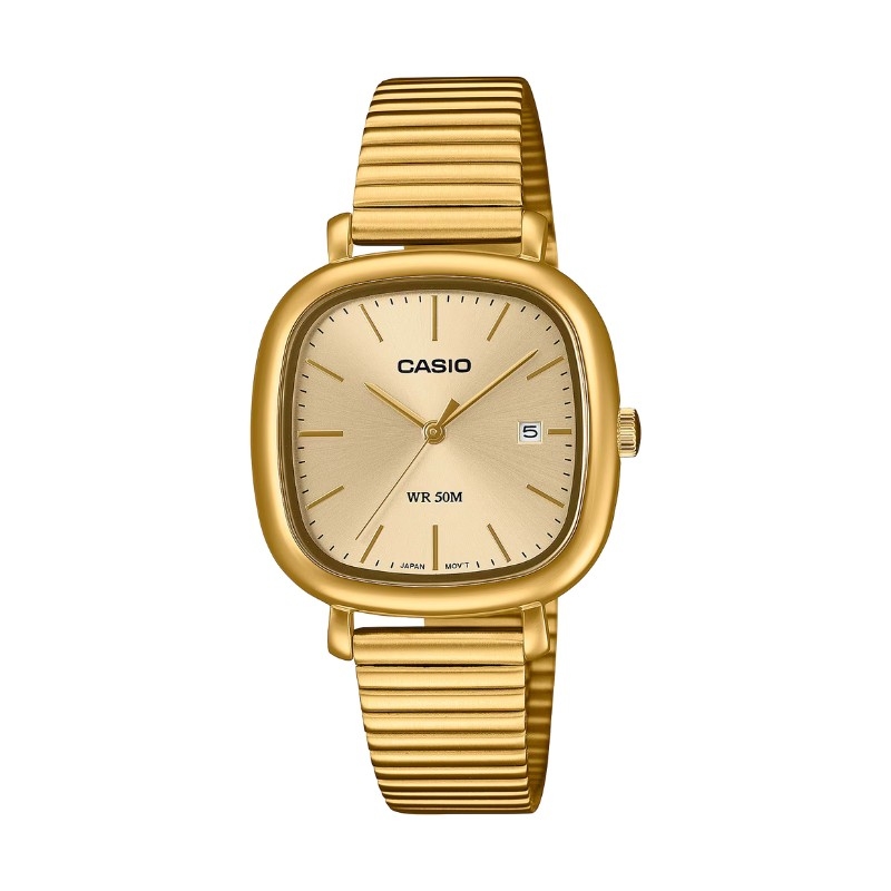 Reloj Casio en acero dorado y caja cuadrada 30 mm, LTP-B166D-9AVEF.