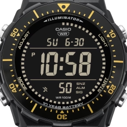 Reloj Casio Iluminator digital negro y detalles amarillos, AE-1700H-1BVEF.