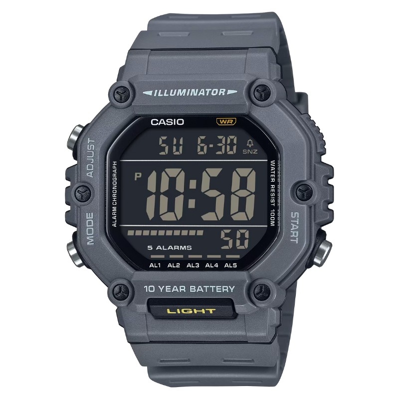 Reloj Casio Iluminator en gris y pantalla inversa, AE-1600H-8BVEF.