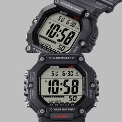 Reloj Casio Iluminator para hombres, digital en negro, AE-1600H-1AVEF.