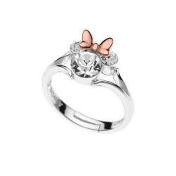 Anillo de plata Disney, silueta Minnie y lazo rosé, RS00002TRWL-4.CS.