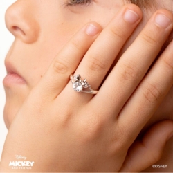Anillo de plata Disney, silueta Minnie y lazo rosé, RS00002TRWL-4.CS.