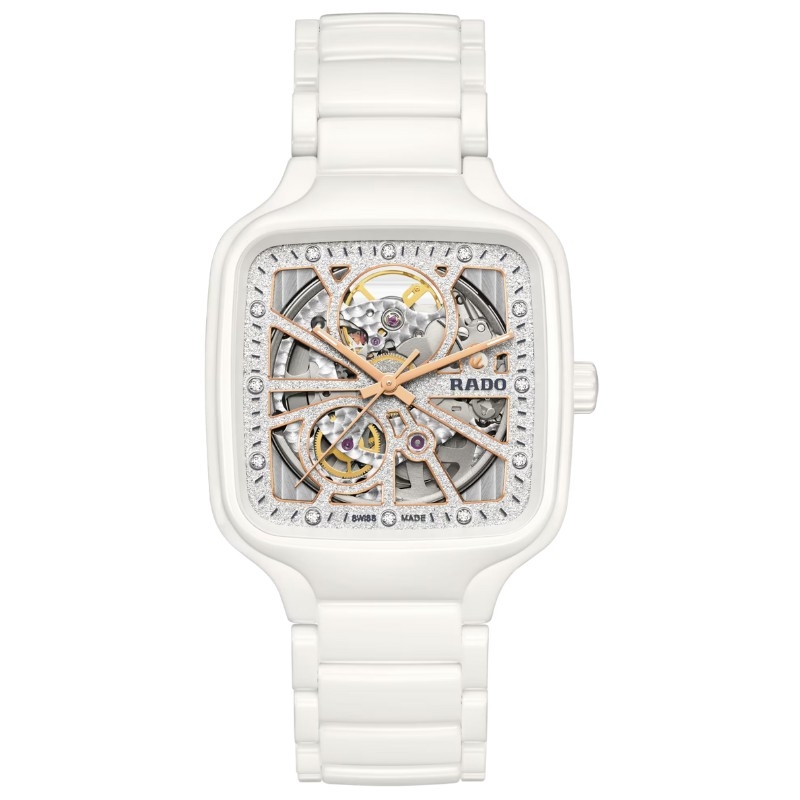 Reloj Rado True Square Automatic Open Heart blanco, R27073722.