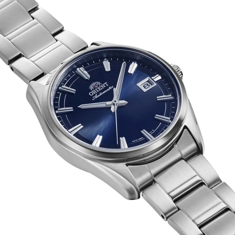 Reloj Orient Stretto automático en acero y esfera azul, RA-AC0R2L30B.