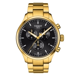 Reloj Tissot Chrono XL Classic dorado y esfera negra, T1166173305100.