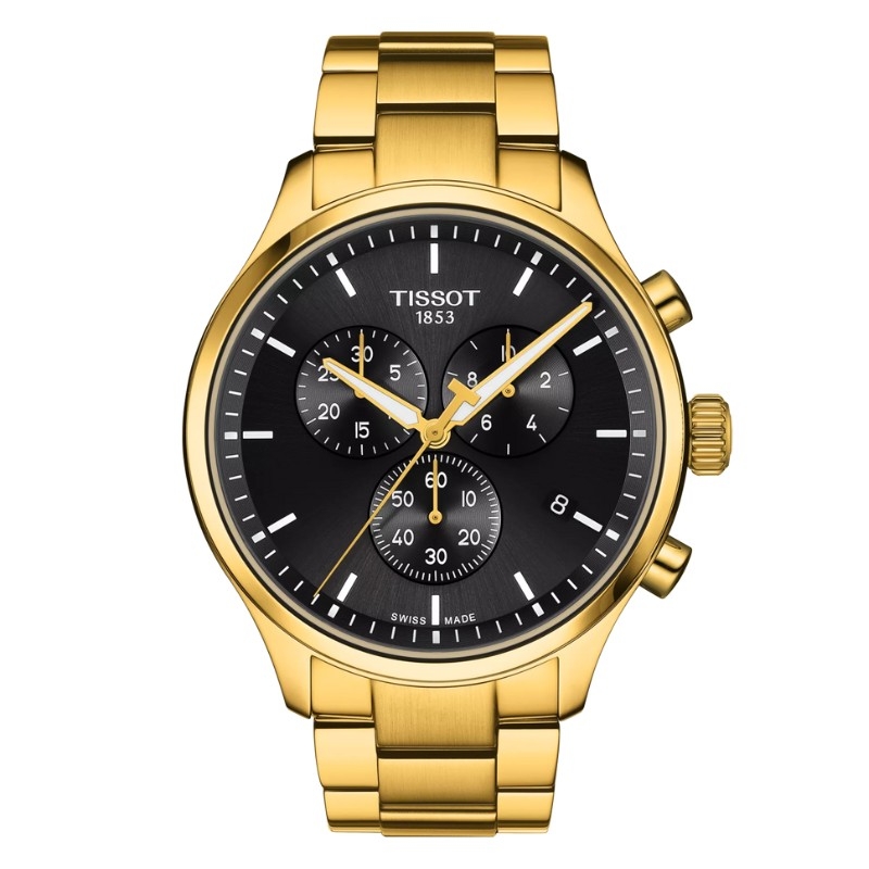 Reloj Tissot Chrono XL Classic dorado y esfera negra, T1166173305100.