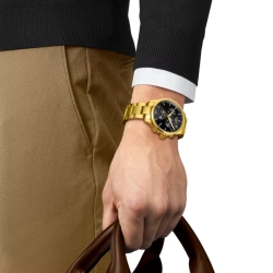 Reloj Tissot Chrono XL Classic dorado y esfera negra, T1166173305100.