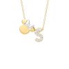Colgante en plata dorada Disney letra S y Minnie, NS00061TZWL-S.CS.