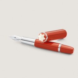 Pluma Montblanc Heritage Rouge et Noir "Baby" en rojo coral, 127855.
