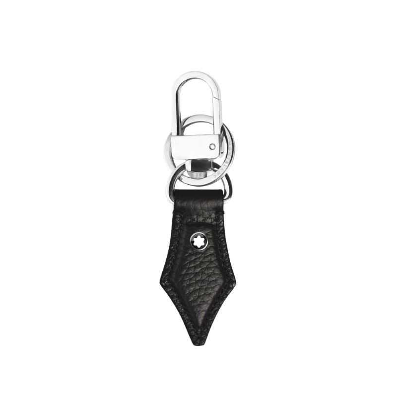 Llavero Montblanc Meisterstück Grain Nib piel negra y acero, 220457.