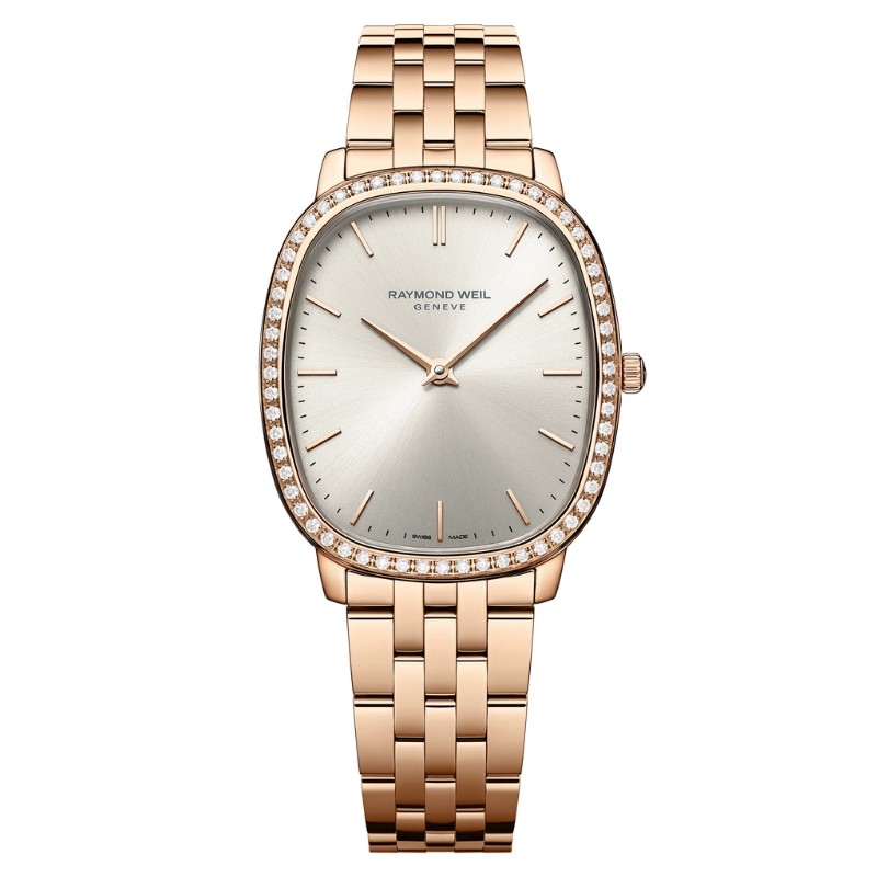 Reloj Raymond Weil Toccata Heritage rosé y diamantes, 5280-P5S-64001.