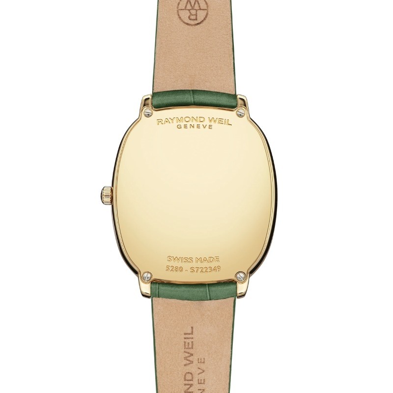 Reloj Raymond Weil Toccata Heritage dorado correa verde, 5280-PC-64001.